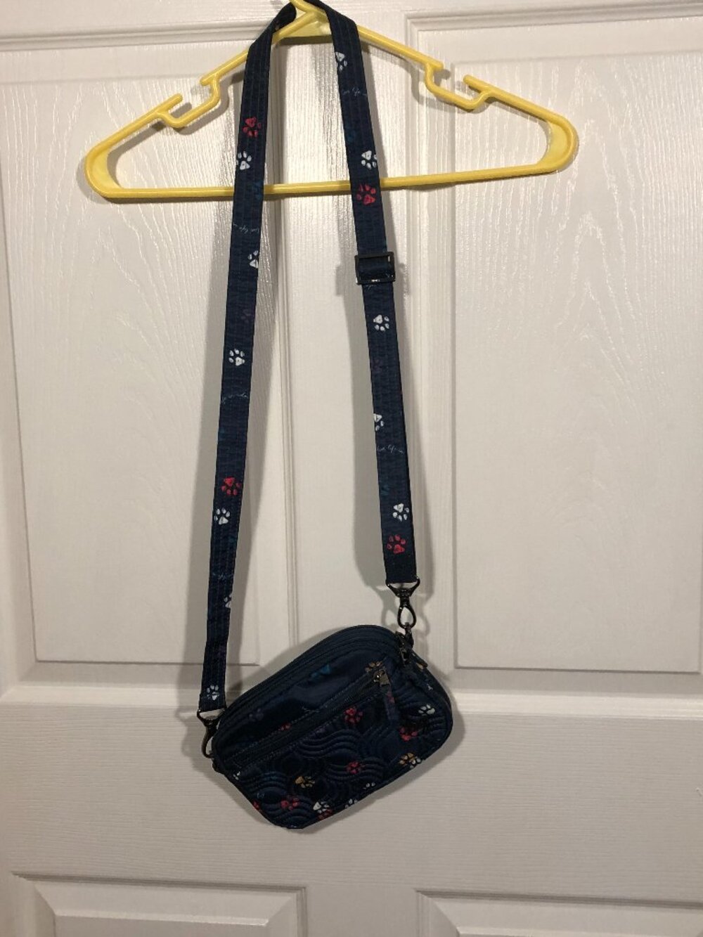 Lug cross body Super coupe Style, blue print with dog paw prints